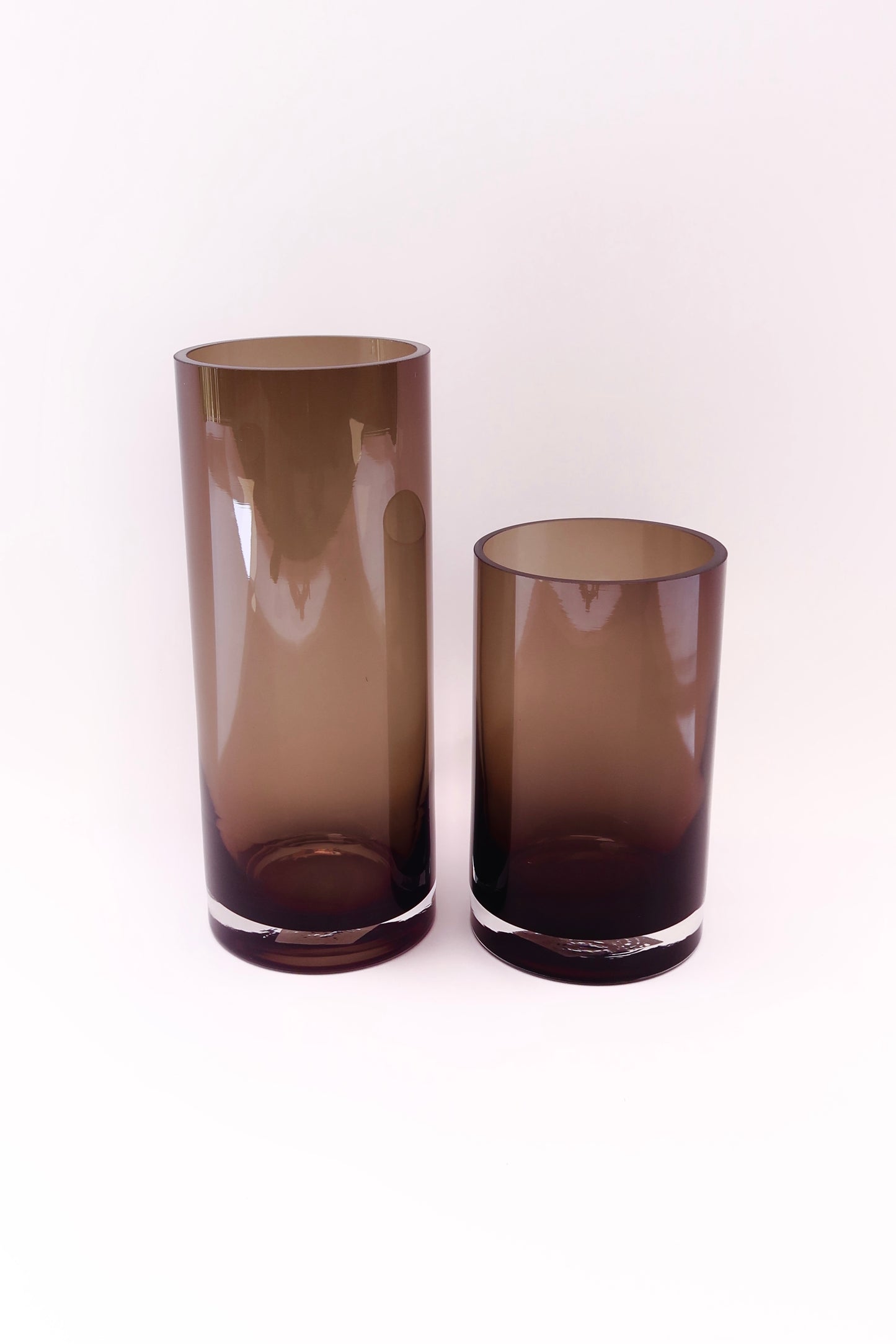 Vaso de Vidro Cilíndrico Fumê