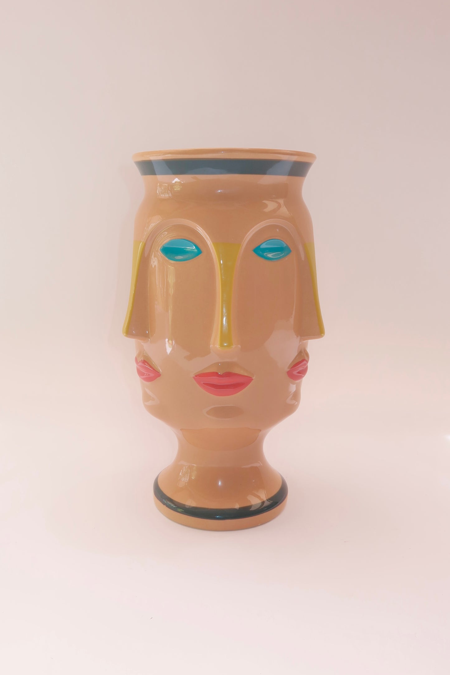 Vaso cerâmica rosto artístico