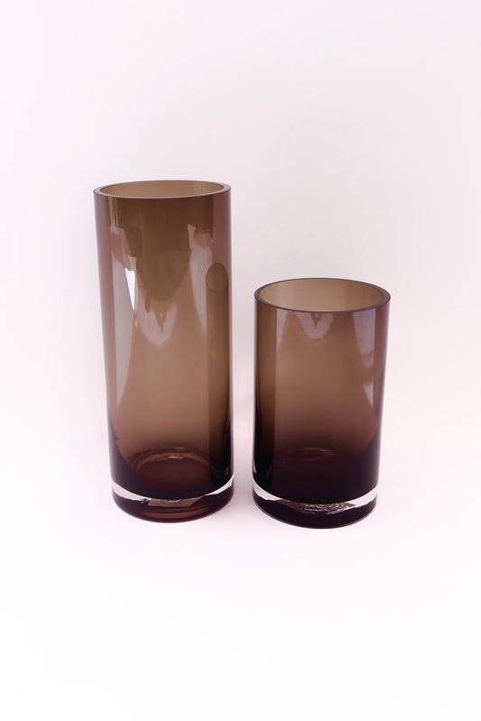 Vaso de Vidro Cilíndrico Fumê