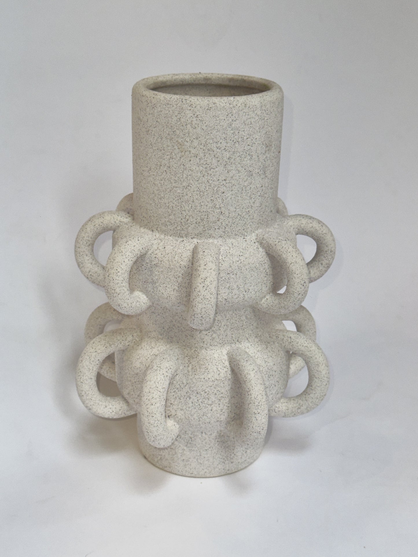 Vaso de Cerâmica Escultural Anéis