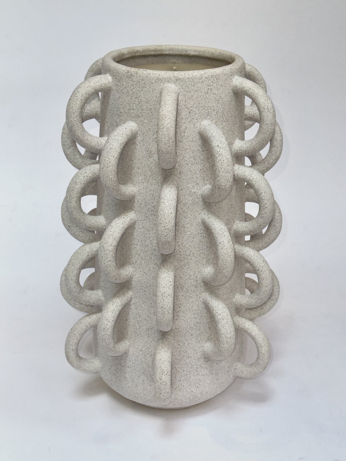 Vaso de Cerâmica Escultural Anéis