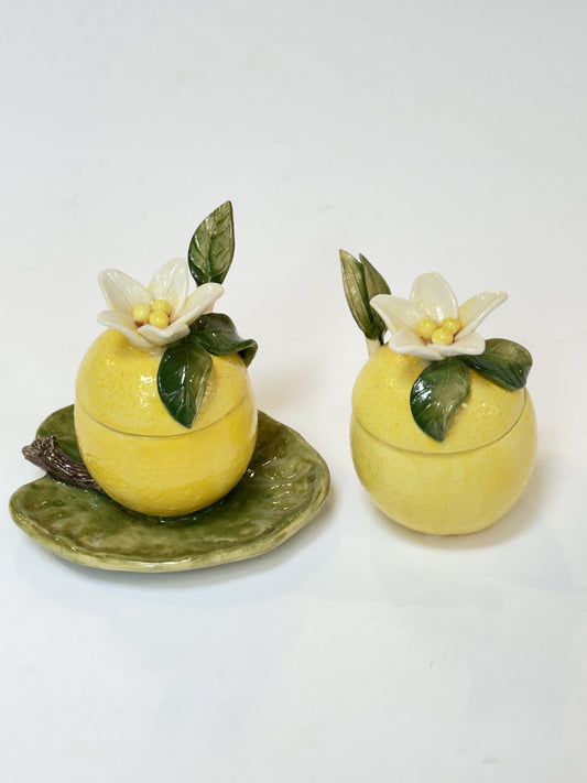 Açucareiro ou Porta Geleia em Cerâmica Limão Siciliano