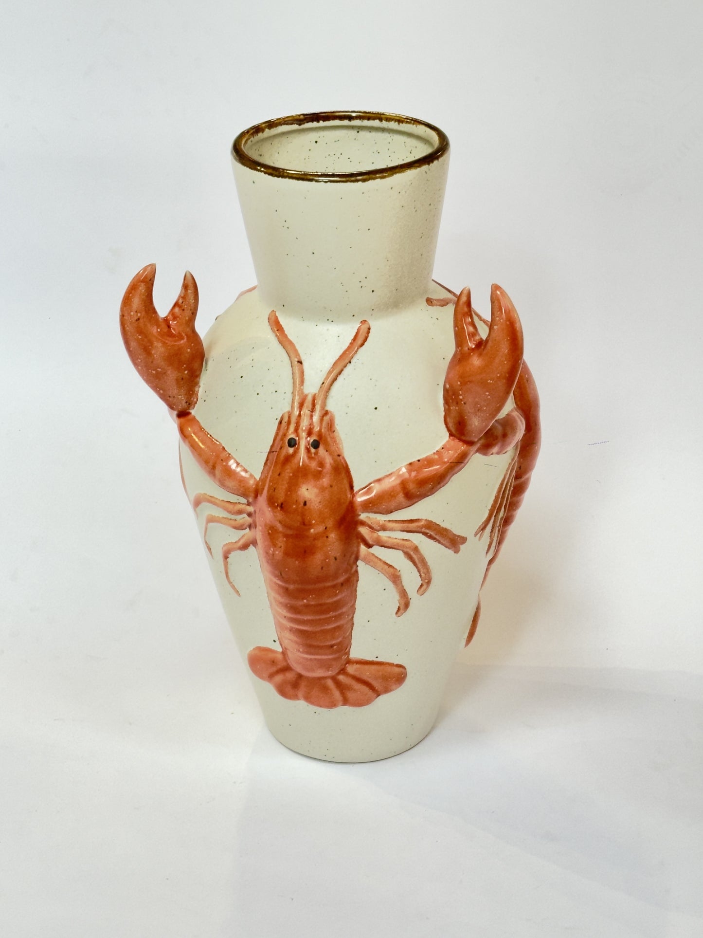 Vaso cerâmica lagosta artístico