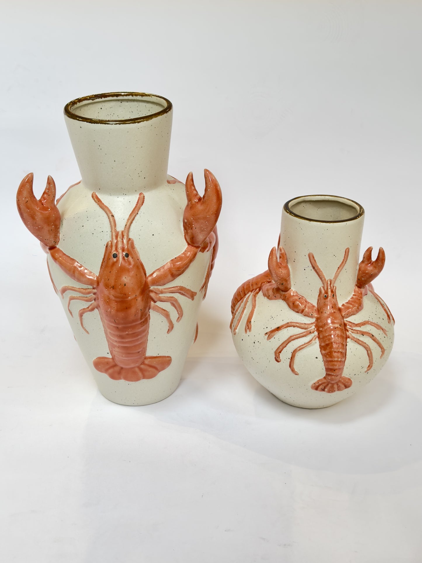 Vaso cerâmica lagosta artístico