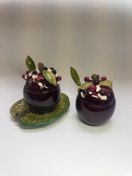 Açucareiro ou Porta Geleia em Cerâmica Jabuticaba