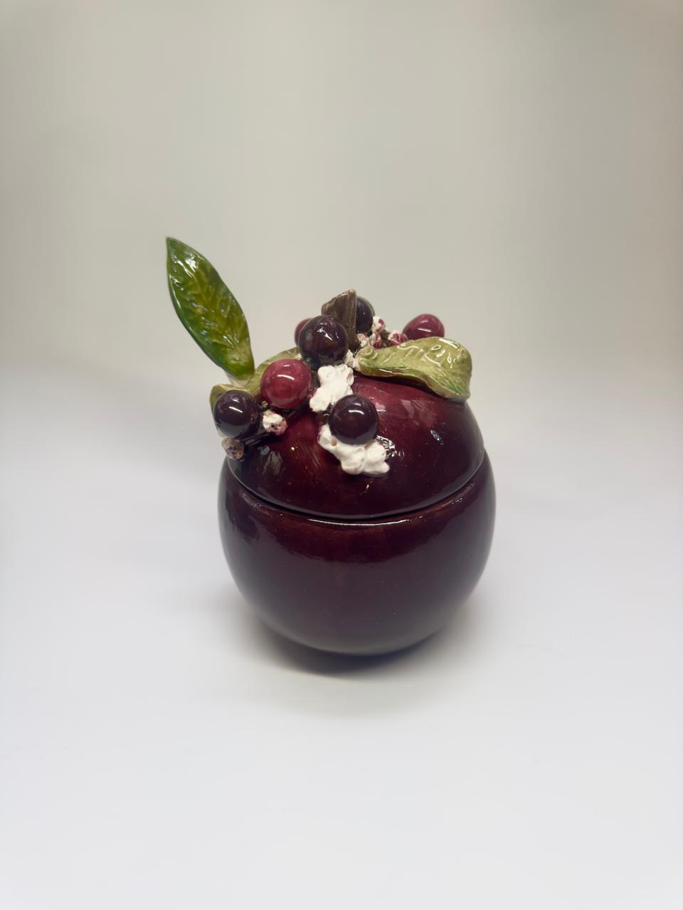 Açucareiro ou Porta Geleia em Cerâmica Jabuticaba