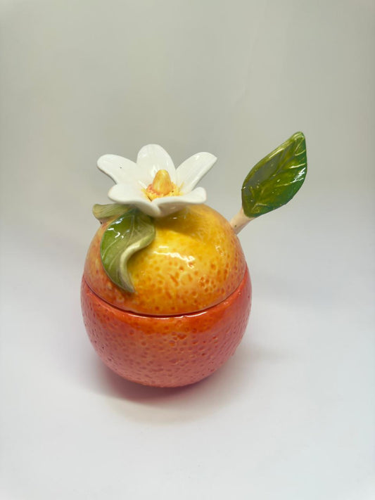 Açucareiro em Cerâmica Laranja