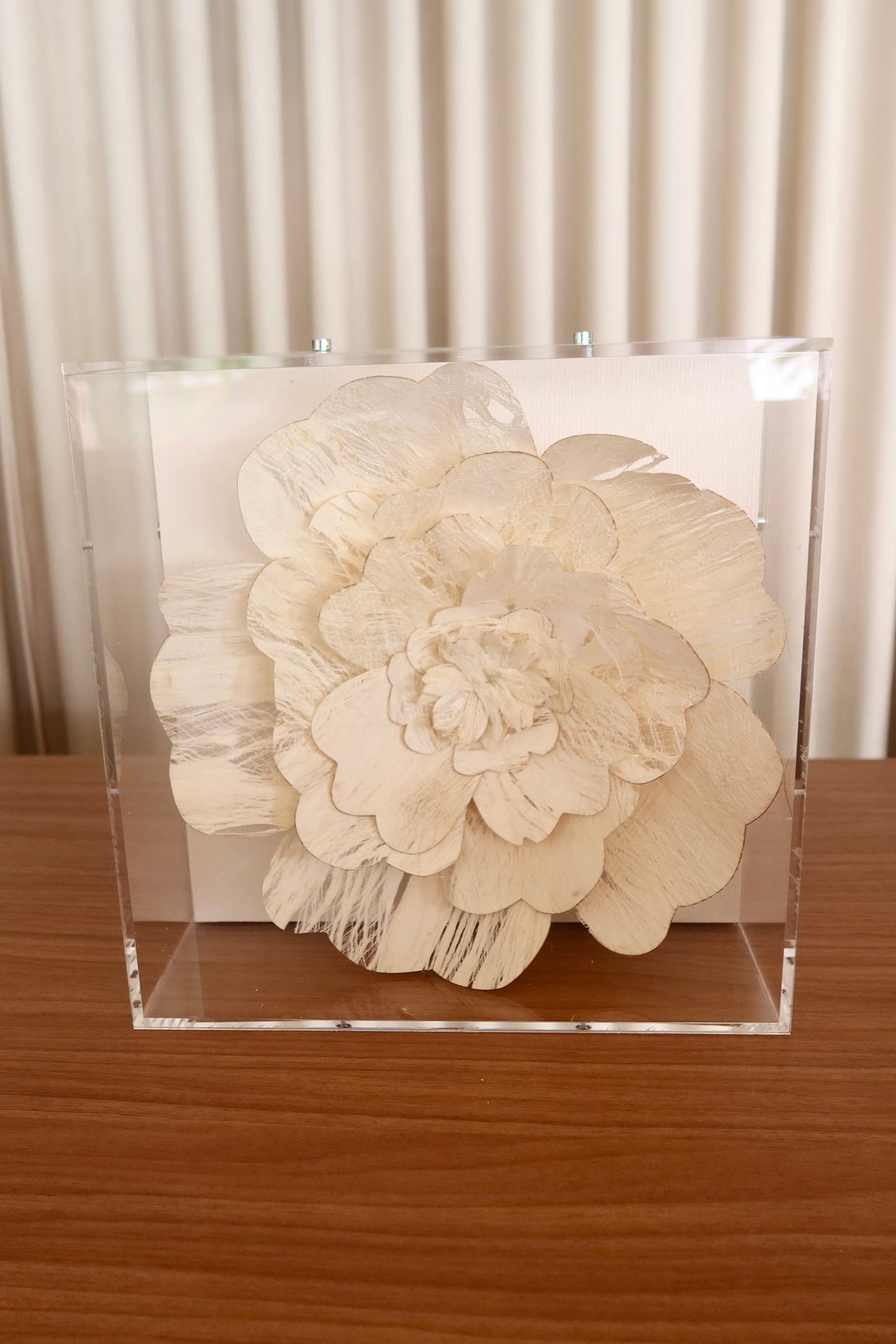 Caixa Decorativa Flor em Fibra de Arroz