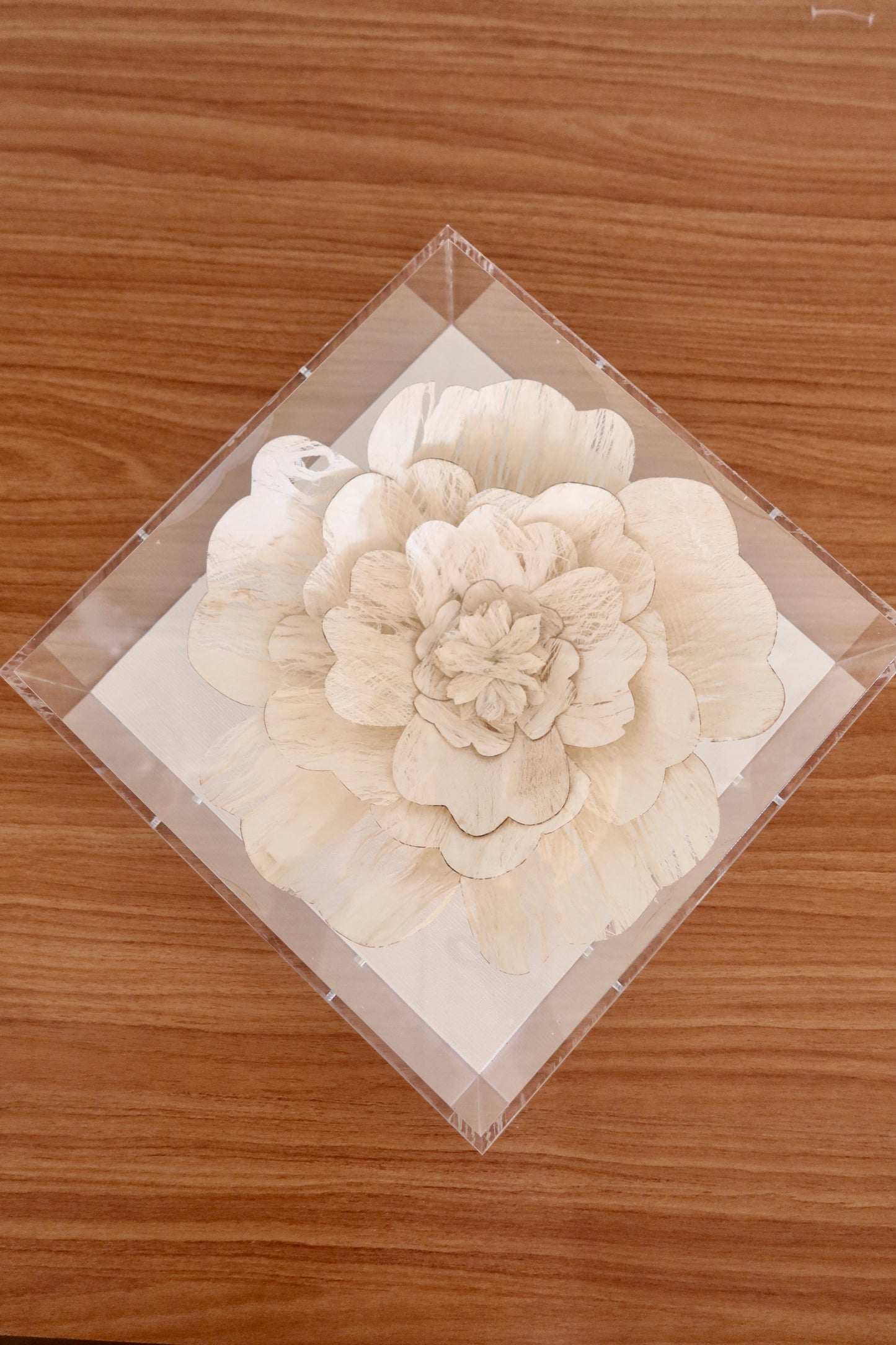 Caixa Decorativa Flor em Fibra de Arroz