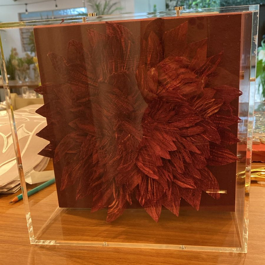 Caixa Decorativa Flor em Fibra de Arroz
