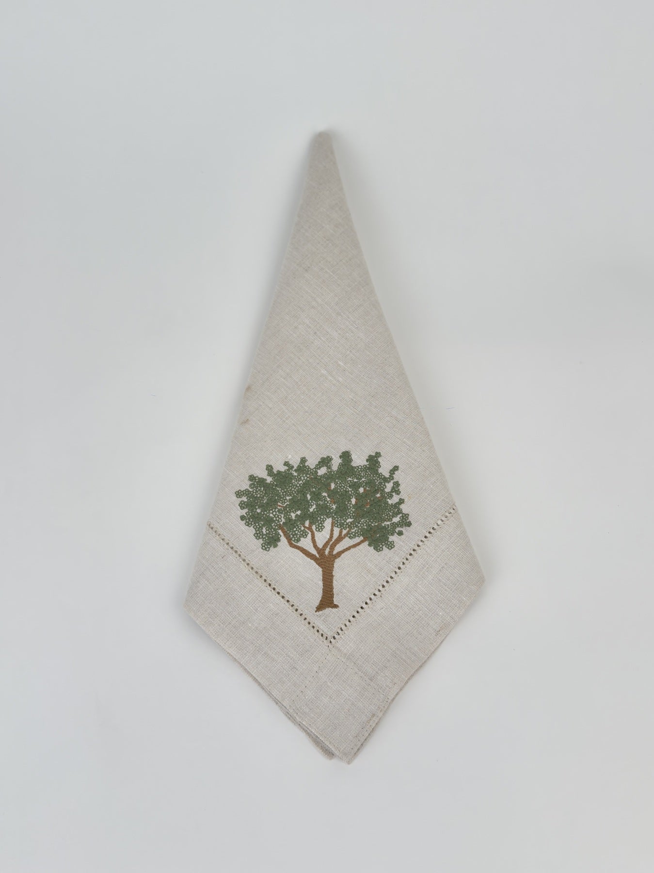 Guardanapo em Linho Cru Bordado Ipê