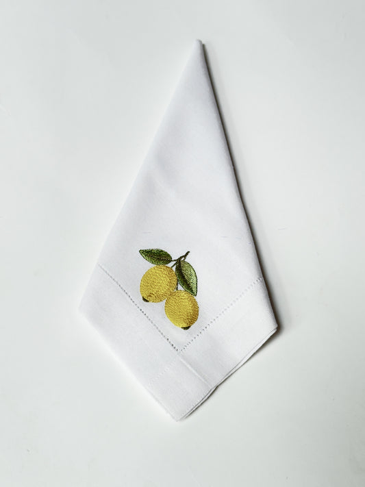 Guardanapo Misto branco limãozinho