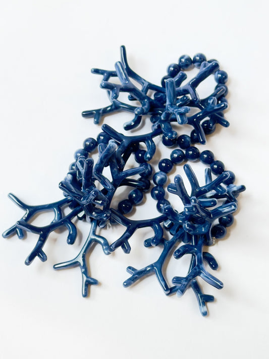 Porta guardanapo arco azul navy kit com 4