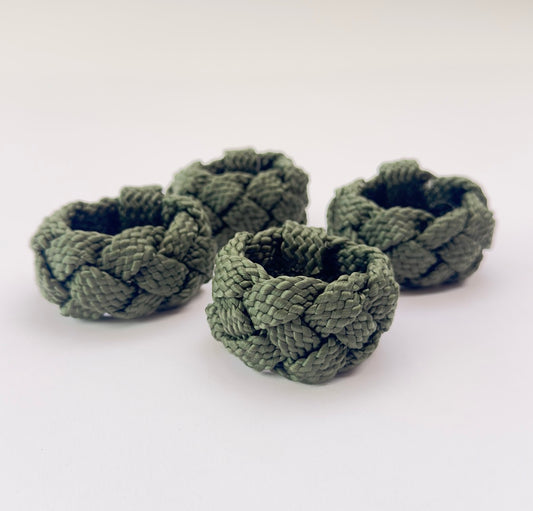 Porta guardanapo corda verde militar