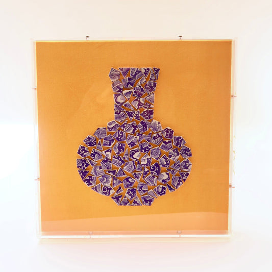 Quadro Decorativo Mosaico Vaso de Porcelana em Acrílico