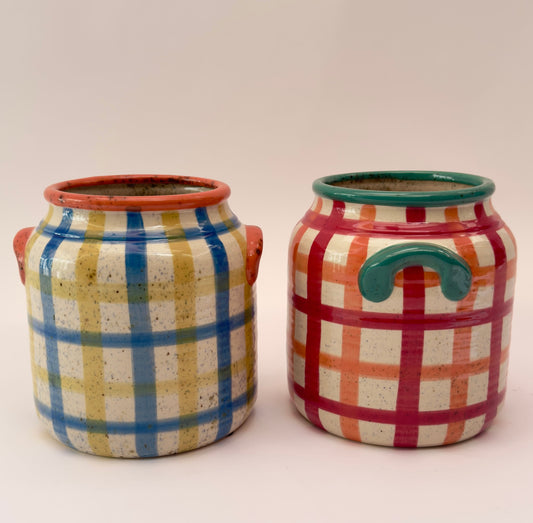 Vaso cerâmica balde artístico L18,8xA20cm