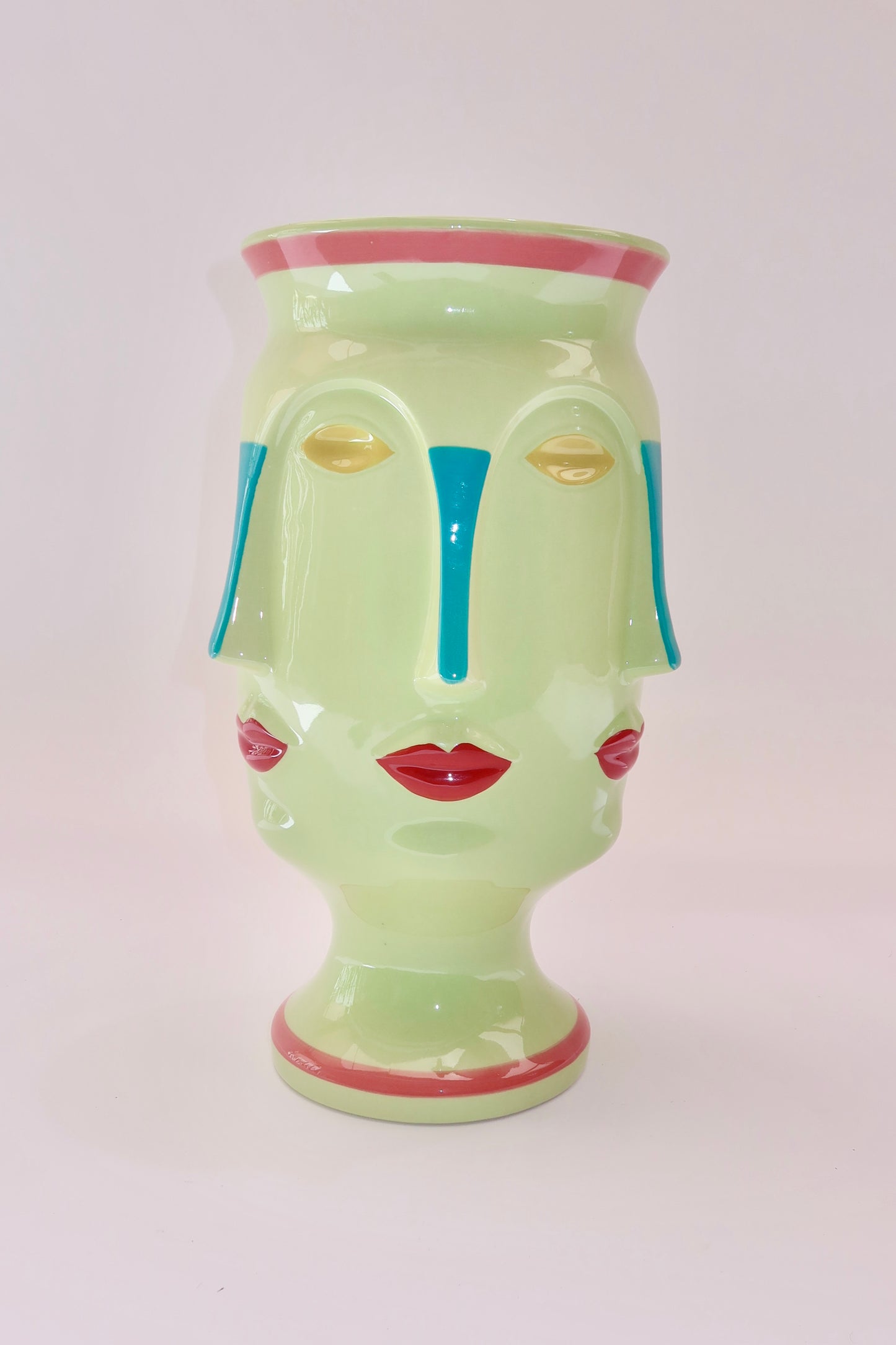 Vaso cerâmica rosto artístico