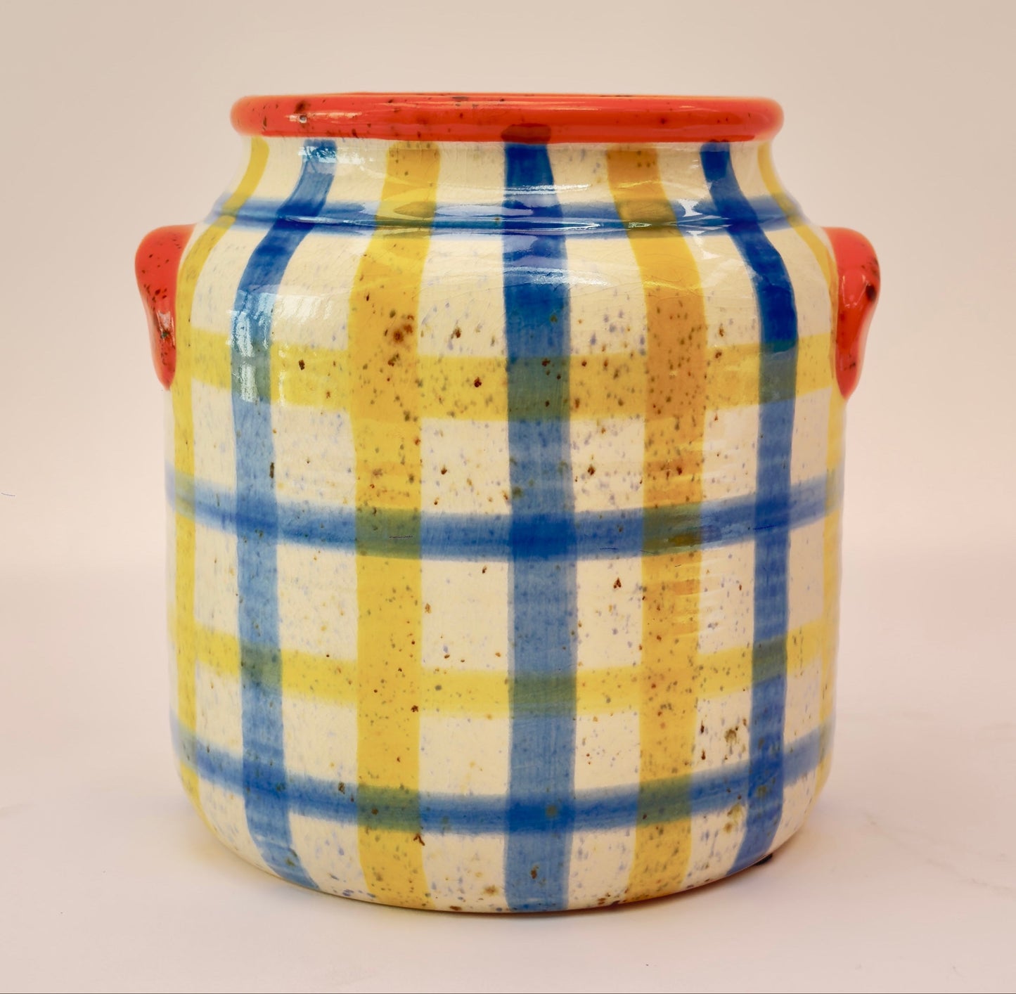 Vaso cerâmica balde artístico L18,8xA20cm