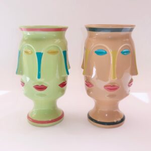 Vaso Cerâmica Rosto Artístico